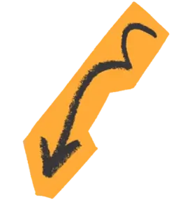 Pfeil mit orangem Hintergrund