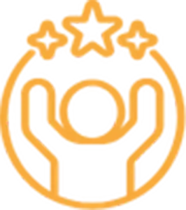 Icon orange Maennchen mit Sternen