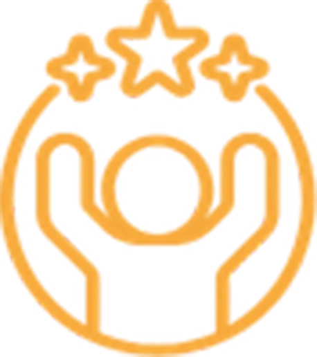 Icon orange Maennchen mit Sternen