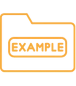 Icon orange Ordner mit Schriftzug Example