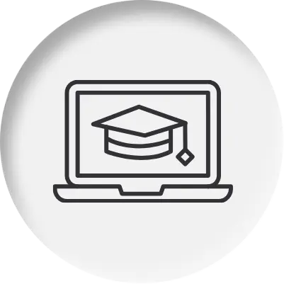 Icon weiss grau Laptop mit Hut